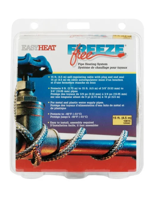 Easy Heat Freeze Free 15 ft. L Self Regulating Heating Cable For Water Pipe