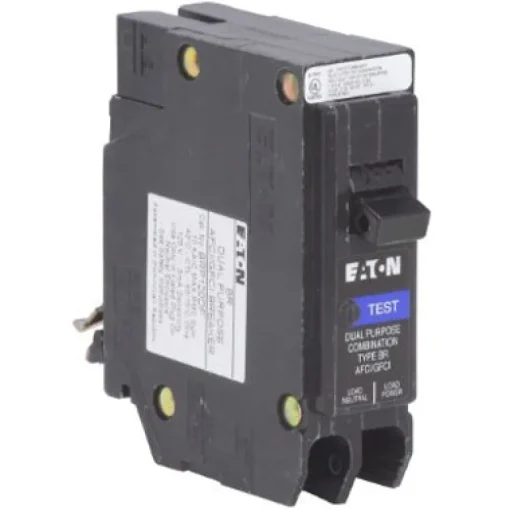Eaton 15 amps Arc Fault/Ground Fault Single Pole Circuit Breaker