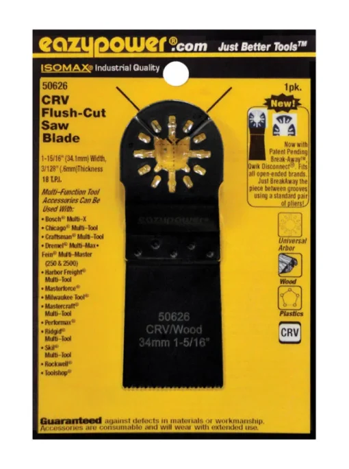 Eazypower Isomax 37316 in. L Chrome Vanadium Steel Flush Cut Saw Blade 1 pc