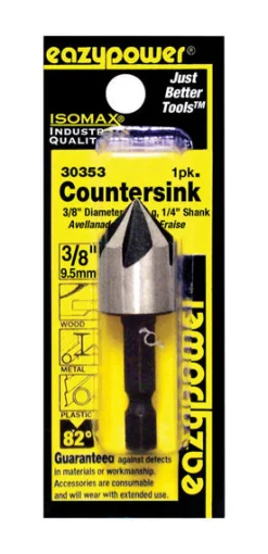 Eazypower Isomax 3/8 in. X 3/8 inch D Tool Steel Countersink Countersink Bit 1 pc