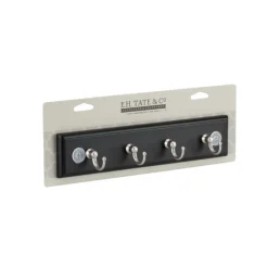 E.H. Tate & Co. 8.75 in. L Satin Nickel Black Zinc Traditional Key Rack 1 pk