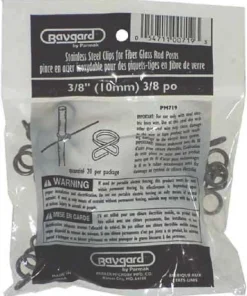 Electric Fence Clip, Rod Post, Stainless Steel, .375-In., 20-Pk.