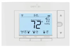 Emerson Sensi Built In WiFi Heating and Cooling Push Buttons Smart-Enabled Thermostat