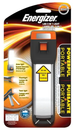 Energizer 3-in-1 150 lumens Black/Gray LED Flashlight AA Battery