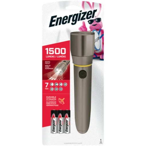 Energizer 1500 lm Silver LED Flashlight AA Battery