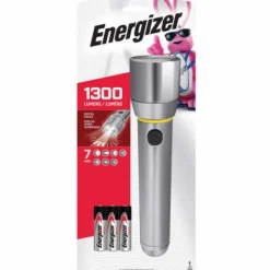 Energizer Black Aluminum 230 m Beam Distance 1300 Lumens LED Flashlight with AA Battery