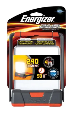 Energizer Fusion Black/Orange Polyethylene Impact-Resistant 240 lm. Folding Flashlight Lantern