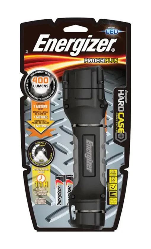 Energizer Hard Case 400 lm Black LED Flashlight AA Battery