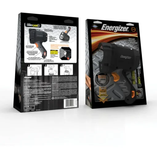 Energizer HardCase 600 lm. Black LED Spotlight 12.37 L x 10 H x 8.25 W in. with AA Battery