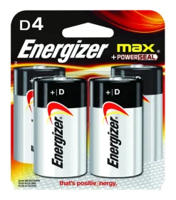 Energizer Max D Alkaline Batteries 4 pk Carded