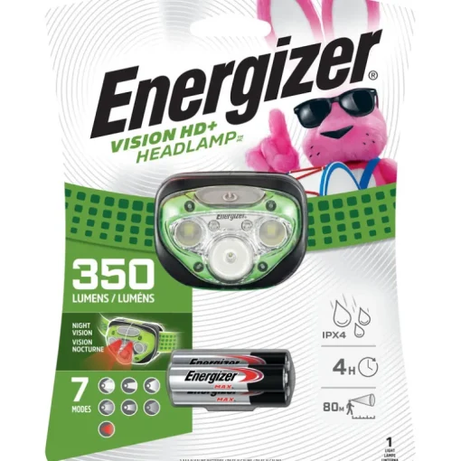 Energizer Vision HD + 350 lm Green LED Head Lamp AAA Battery