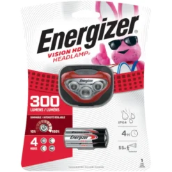 Energizer Vision HD Headlamp 300 lm Red LED Headlight AAA Battery