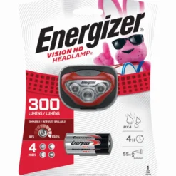 Energizer Vision HD Headlamp 300 lm Red LED Headlight AAA Battery