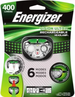 Energizer Vision Ultra 400 lm Black/Green LED Head Lamp