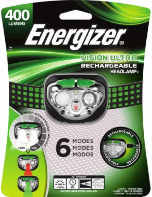 Energizer Vision Ultra 400 lm Black/Green LED Head Lamp