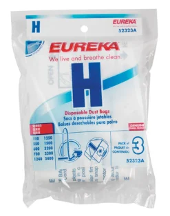 Eureka H Style Vacuum Bag For Fits all Canister models and PowerTeam models 500, 550, 600, 700, 1240, 1250, 1500, 3200, 3300, and 3400.