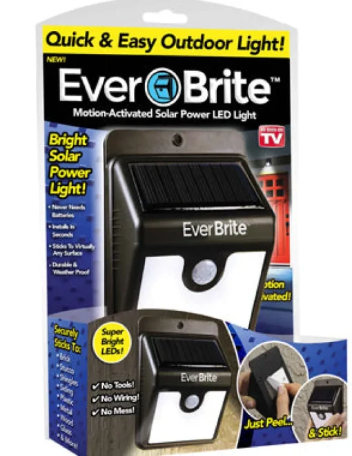 Ever Brite As Seen on TV Motion-Sensing Solar Powered LED Black Security Light