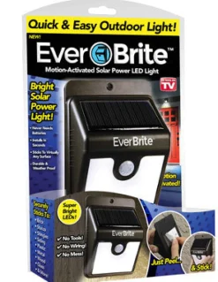 Ever Brite As Seen on TV Motion-Sensing Solar Powered LED Black Security Light