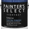 Everyday Exterior Acrylic Latex Paint, White Satin, 1-Gal. (Pack of 4)