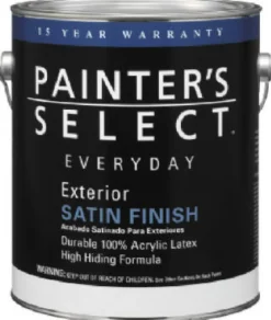 Everyday Exterior Acrylic Latex Paint, White Satin, 1-Gal. (Pack of 4)