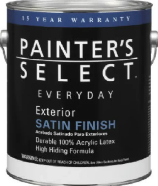 Everyday Exterior Acrylic Latex Paint, White Satin, 1-Gal. (Pack of 4)