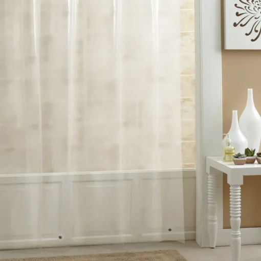 Excell 70 in. H x 72 in. W Frosted Solid Shower Curtain Liner Vinyl