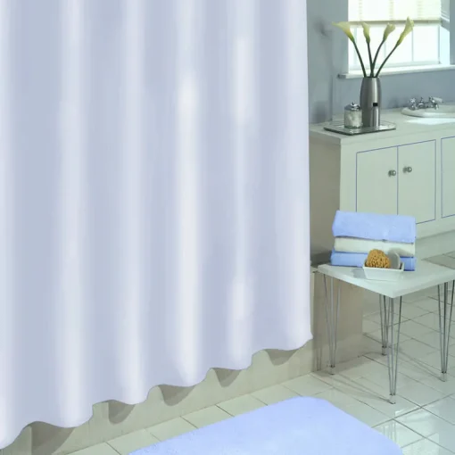 Excell 70 in. H X 71 in. W White Solid Shower Curtain Polyester