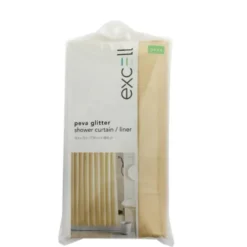 Excell 70 in. H X 72 in. W Ecru Glitter Shower Curtain PEVA