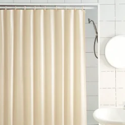 Excell 70 in. H X 72 in. W Ecru Glitter Shower Curtain PEVA