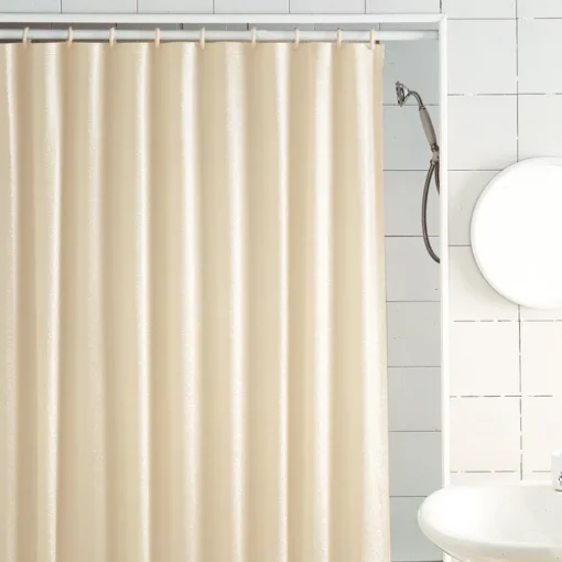 Excell 70 in. H X 72 in. W Ecru Glitter Shower Curtain PEVA