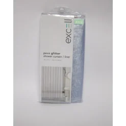 Excell 70 in. H X 72 in. W Frost Glitter Shower Curtain Liner PEVA