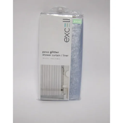 Excell 70 in. H X 72 in. W Frost Glitter Shower Curtain Liner PEVA