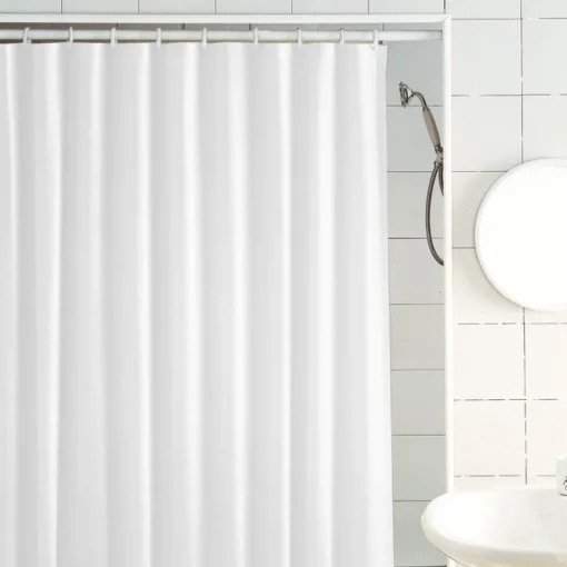 Excell 70 in. H X 72 in. W Frost Glitter Shower Curtain Liner PEVA