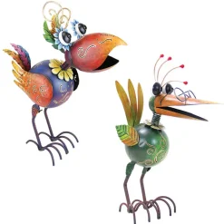 Exhart Metal Krazy Klucker Bird Outdoor Stake (Pack of 2)