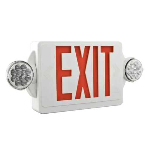 Exit with Emergency Lights LED Indoor Illuminated Sign