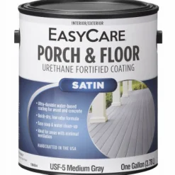 Exterior Satin Porch & Floor Coating, Urethane Fortified, Medium Gray, 1-Gallon (Pack of 2)