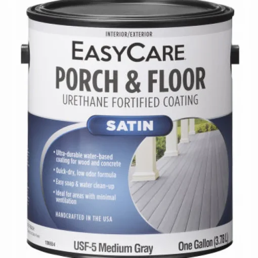 Exterior Satin Porch & Floor Coating, Urethane Fortified, Medium Gray, 1-Gallon (Pack of 2)