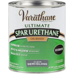 Exterior Spar Urethane Finish, Oil-Base, Clear Semi-Gloss, 1-Qt.