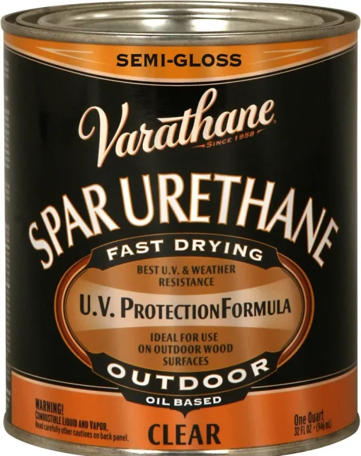 Exterior Spar Urethane Finish, Oil-Base, Clear Semi-Gloss, 1-Qt.