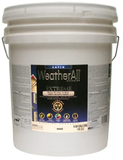 Extreme Latex Paint & Primer, White Satin, 5-Gals.