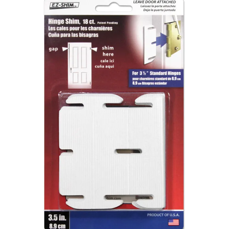 EZ SHIM 1.1 in. W x 3.5 in. L Plastic Hinge Shim 18 pk