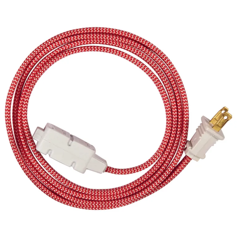 Fabcordz Indoor 6 ft. L Red/White Extension Cord 16/2 SPT-2