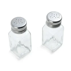 Farberware Clear Glass/Stainless Steel Salt and Pepper Shakers