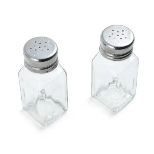 Farberware Clear Glass/Stainless Steel Salt and Pepper Shakers