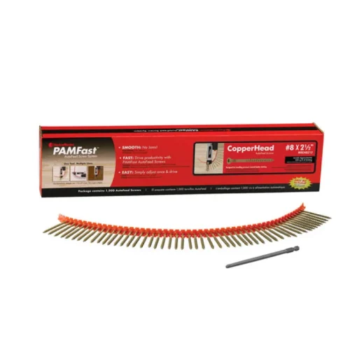 FastenMaster PAMFast Copperhead No. 8 X 2-1/2 in. L Star Flat Head Deck Screws 1000 pk