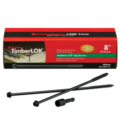 FastenMaster TimberLok 8 in. L Hex E-Coat Coarse Structural Wood Screws 50 pk