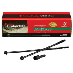 FastenMaster TimberLok 8 in. L Hex E-Coat Coarse Structural Wood Screws 50 pk