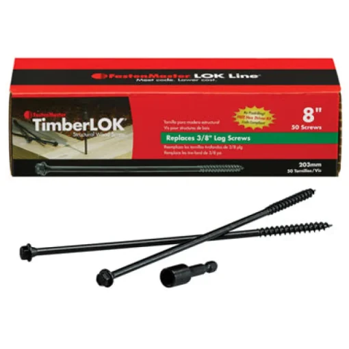 FastenMaster TimberLok 8 in. L Hex E-Coat Coarse Structural Wood Screws 50 pk