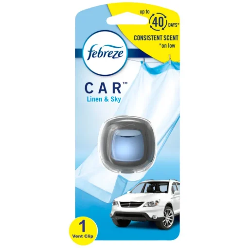 Febreze Car Linen and Sky Scent Car Air Freshener 2 ml Liquid (Pack of 8)