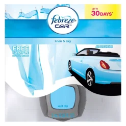 Febreze Car Linen and Sky Scent Car Air Freshener 2 ml Liquid (Pack of 8)